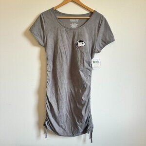 🐾 Peanuts Snoopy Gray Mineral Wash T-Shirt Dress – Size M